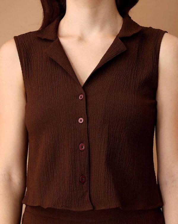 Women Slim Fit Top with Button-Closure - Image 2