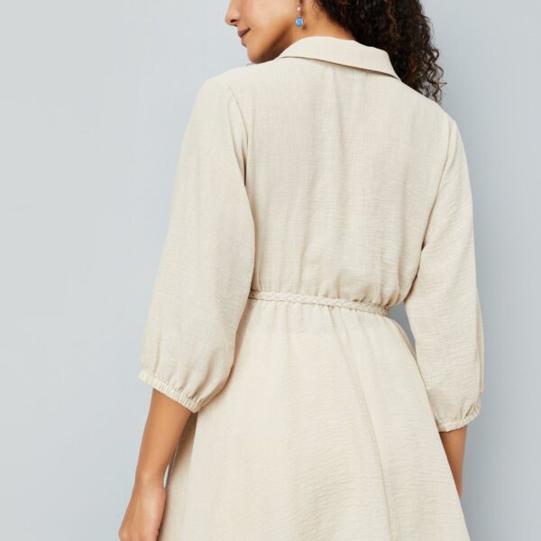 Women's Solid Shirt Collar Tunic - Image 7