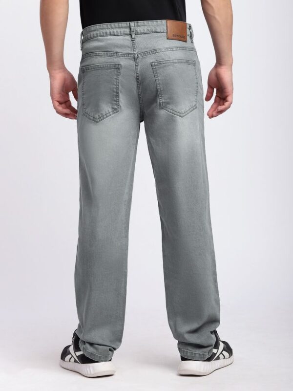 Light Grey Faded Regular Fit Jeans - Image 2