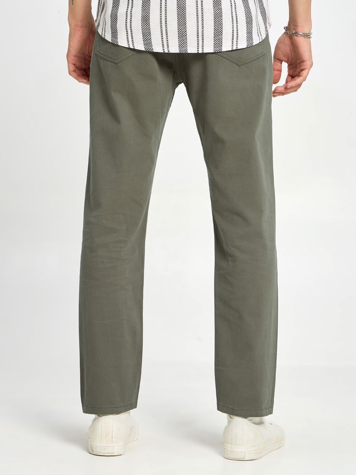 Light Olive Green Regular-fit Trousers - Image 2
