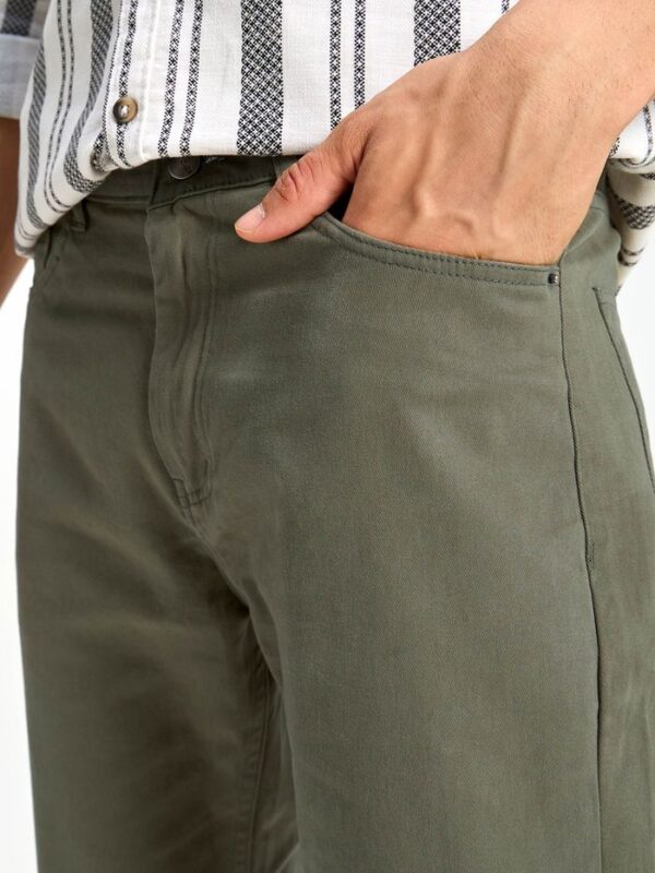 Light Olive Green Regular-fit Trousers - Image 4
