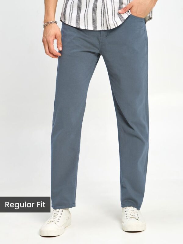 Savoy Blue Regular-fit Trousers - Image 4