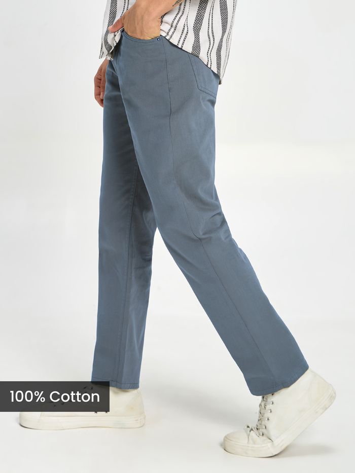 Savoy Blue Regular-fit Trousers - Image 3